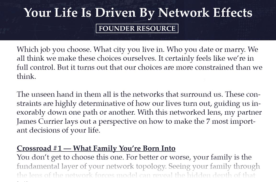 Life Driven by Network Effects